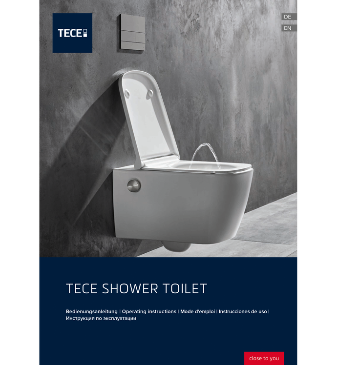 Cover der Bedienungsanleitung für TECE Dusch‑WCs